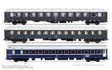 Rivarossi HR4411 - FS, 3-tlg. Set Exp 234-235 Remus Roma – Wien, bestehend aus UIC-X ´68 Liegewagen, UIC-X ´68 2. Klasse in grauer Lackierung und WLABm MU ´73 TEN