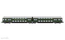 Rivarossi HR4425 - DR, 2-tlg. Doppelstockeinheit, dunkelgrüne Farbgebung mit grauem Dach, ursprüngliche Ausführung (3. Kl.)