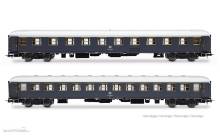 Rivarossi HR4429 - FS, 2-tlg. Set „Rapido 904-905”, UIC-X ´68 1. + 2. Klasse, MD50-Drehgestelle, grau mit rotem Streifen