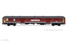 Rivarossi HR4431 - FS, Gepäckwagen UIC-X 1970 ohne Schürzen, rot-graue Farbgebung, „Omnia Express”