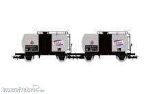 Rivarossi HR6565 - FS, 2-tlg. Set 2-achs. Kesselwagen „Total“, Ep. III