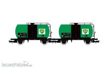 Rivarossi HR6567 - FS, 2-tlg. Set 2-achs. Kesselwagen „BP“, Ep. IV