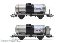 Rivarossi HR6607 - FS, 2-tlg. Set 2-achs. Kesselwagen (1 x ohne Bremserhaus, 1 x mit), „Mobil, Ep. III