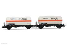 Rivarossi HR6620 - FS, 2-tlg. Set 2-achs. Gaskesselwagen, „Agipgas”, Ep. IV