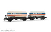 Rivarossi HR6643 - DB, 2-tlg. Set 2-achs. Gaskesselwagen der Bauart Zgs, „Linde“