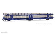 Rivarossi HR6700 - FS, 3-achs. Autotransportwagen, Bauart Laeks 63C „BRAMBLES”, blau
