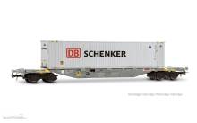 Rivarossi HR6703 - 4-achs. Containerwagen der Bauart Sgnss, graue Farbgebung, beladen mit 45´-Container „DB Schenker”
