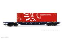 Rivarossi HR6705 - Mercitalia Intermodal, 4-achs. Containerwagen der Bauart Sgnss, blau Farbgebung, mit 45´-Container „Codognotto”