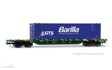 Rivarossi HR6706 - Mercitalia Intermodal, 4-achs. Containerwagen der Bauart Sgnss, grün Farbgebung, mit 45´-Container „GTS Barilla”
