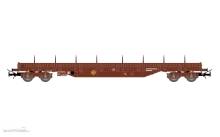Rivarossi HR6713 - CH-SBB, 4-achs. Rungenwagen, Res, braun mit grauen Achslagerdeckeln