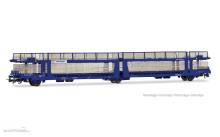 Rivarossi HR6719 - Transfesa, 3-achs. Autotransportwagen, Bauart Laeks 63C „Hispanauto”, blaue Farbgebung