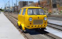 Rivarossi HR9005 - FS, Draisine Fiat 500 mit rechteckigem Kühlergrill, gelbe Farbgebung