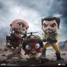 Iron Studios IS95581 - Deadpool & Wolverine Mini Co, PVC Figur Deadpool and Wolverine set Unmasked 14 cm