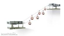 Jägerndorfer Collection JC82497 - H0 Seilbahn weiss/grau 6x Omega Gondel 1:87