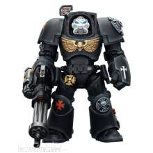 Joy Toy JT03110 - Warhammer 40,000 Actionfigur Black Templars Terminator 3 with Power Fist and Assault Cannon 14 cm