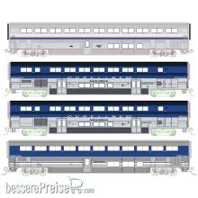 Kato K106-9002 - 4er Set Personenwagen Surfliner Amtrak, Ep.VI