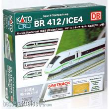 Kato K10960 - Triebzug ICE4, 4-tlg. DBAG/Klimaschützer, Startset Gleis-Oval, Trafo