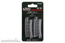 Kato K20-101 - Gleis gebogen R249mm 15° 4 St. - Lemke