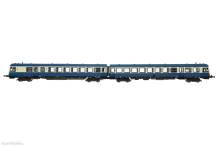 Liliput L163218 - Dieseltriebwagen, 2-teilig,Baureihe 628.0 der DB AG,ozeanblau / beige mit Pufferbohlen