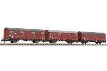 Liliput L260138 - 3-tlg. Set ged. Güterwg., Gbs 245, glatte Wände, ohne Bühne, DB, Ep.IV