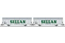 Liliput L260158 - 2-tlg. Set großräumiger Güterwagen, Hbbks, DB, SILLAN, Ep.III (lang)