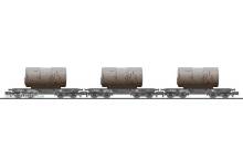 Liliput L260175 - 3-tlg. Set, 4-achs. Schwerlastwagen, Rlmmp 650, DB, Beladung Kessel, Ep.IV