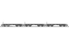 Liliput L260181 - 3-tlg. Set, 4-achs. Schwerlastwagen, Rlmmp, DR, Ep.IV