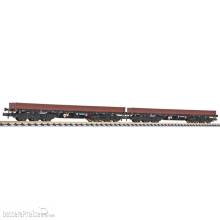 Liliput L260190 - 2-tlg. Set, 6-achs. Schwerlastwg., DR, Sas 4850, braun/schwarz/schwarz, Ursprungsausf., Ep.IV