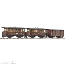 Liliput L340018 - 3-tlg. Set, 2-achs. Personenwg. B 14 und B16 plus Güterwagen Gwk101, Zillertalbahn, Ep.III