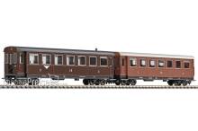 Liliput L340507 - 2-tlg. Set, 4-achs. Personenw., B4ip/s 30 und 31, braun, ZB, Ep.III