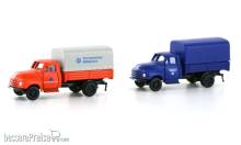 Minis LC3235 - 2er Set Opel Blitz Pritsche/Plane THW+Katastrophenschutz