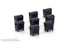 Minis LC46001 - 8er Set Mülltonnen, groß, schwarz
