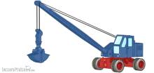 Minis LC4701 - Fuchs F 301 Bagger, Gittermast m. Schaufel, blau/rot