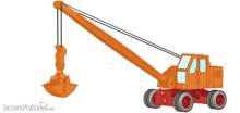 Minis LC4703 - Fuchs F 301 Bagger, Gittermast m. Schaufel, orange/rot