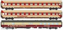 Pirata LC9600 - 3er Set Personenwagen Bcvmh+Wrm DB TUI, Ep.IV, Alpen See