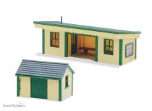 Peco LK-16 - Bahnsteigunterstand und Hütte, Holz