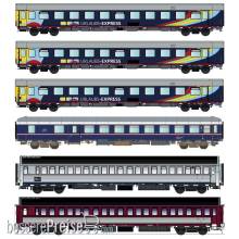 L.S. Models LS2503N - 6er Set Nachtzugwagen Urlaubs-Express, Ep-VI