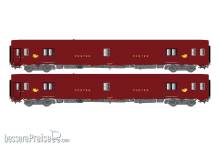L.S. Models LS40443 - 2er Set Postwagen PA UIC SNCF Ep.IV, bordeaux - Lemke