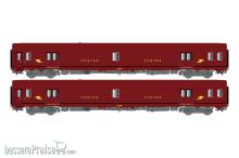 L.S. Models LS40444 - 2er Set Postwagen PA UIC SNCF Ep.IV, bordeaux - Lemke