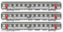 L.S. Models LS41219 - 3er Set Personenwagen VTU A10tu+B11tu+B11tux SNCF, Ep.V, IB - Lemke