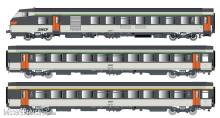 L.S. Models LS41250AC - 3er Set Personenwagen VU+VTU SNCF, Ep.IV, AC - Lemke