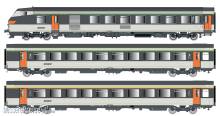L.S. Models LS41252DC - 3er Set Personenwagen VU+VTU SNCF, Ep.IV-V - Lemke