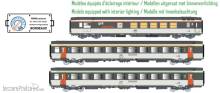 L.S. Models LS41997 - 3er Set Personenwagen GE+Vtu A10+B11 SNCF, Ep.IV, IB - Lemke