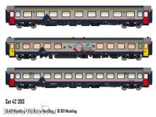 L.S. Models LS42300 - 3er Set Personenwagen I6+I10 SNCB, Ep.V, Memling