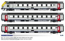 L.S. Models LS93050DC - 3er Set Personenwagen I11 BDx+B+B SNCB, Ep.Va
