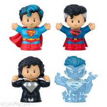 Mattel MATTJFD63 - DC Comics Little People Collector Minifiguren 4er-Pack Superman: Through the Ages 7 cm