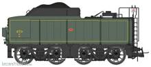 REE Modeles MB-049 - Tender Type NORTH 38 A 67 SNCF, Green SNCF 306 Yellow line