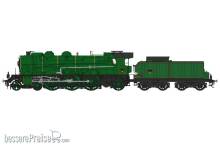 REE Modeles MB-134 - 2-231 D 154 PLM - Simple smoke stack, without smoke deflectors, ACFI preheating, 30m³ tender with planks made coal bunker extension, PLM Green, red fillets Era II - ANALOG DC