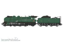 REE Modeles MB-136 - 2-231 K 44 CALAIS depot, double smoke stack, large smoke deflectors, Bi-Compound air pump, ACFI preheating, 38m³ tender, Green, yellow fillets - ANALOG DC