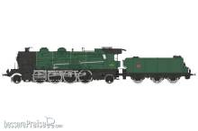 REE Modeles MB-160 - 141 D 318 + Tender 25 A 285 Green & Black BADAN SNCF Era III - ANALOG